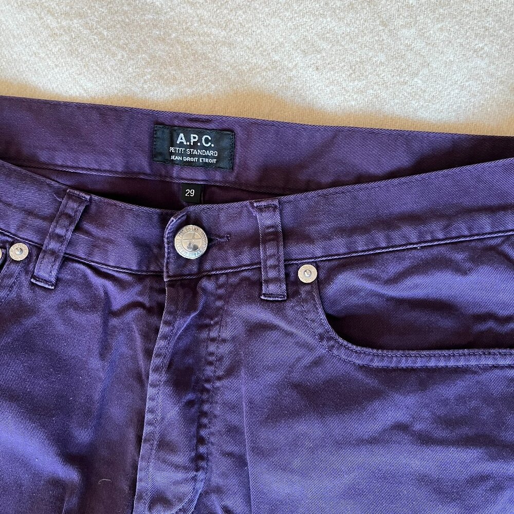 A.P.C. men's purple jeans